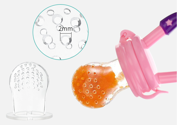 Baby Food Feeder Pacifier (3 Pack) - Silicone Nipple Teething Toy
