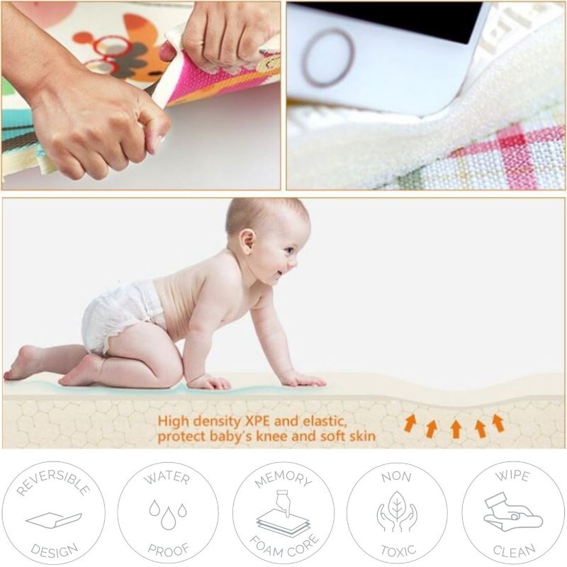 Reversible & Folding Baby Play Mat (Waterproof XPE)