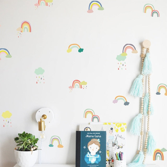 Pastel Rainbow & Clouds Wall Stickers
