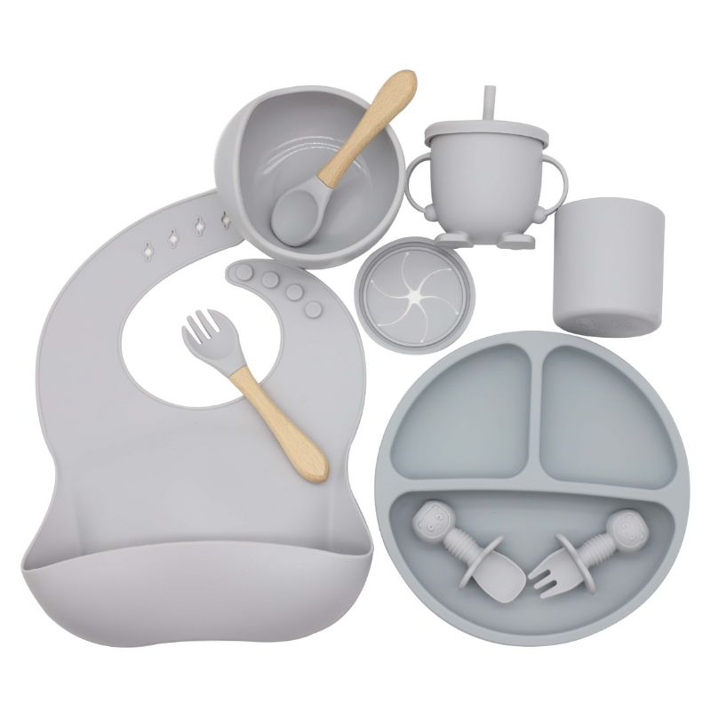 5pcs Silicone Mini Cooking Utensils Set For Childrens Food Supplement,  Gray